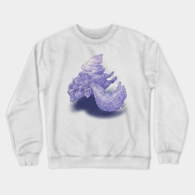 Purple Baba Yaga on the Breeze Crewneck Sweatshirt by Munka